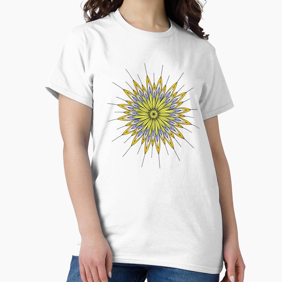 abstract yellow flower by CREATINERY Unisex , , , Long Sleeve Tee