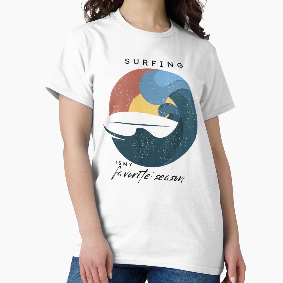 Surfing is my favorite season by LuveraxArt Unisex , , , Long Sleeve Tee