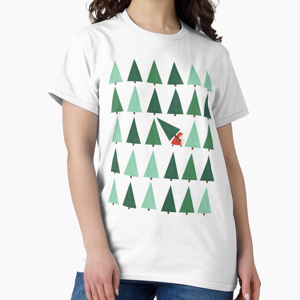 Cute Santa Carrying a Christmas Tree Pattern by The High Hippo