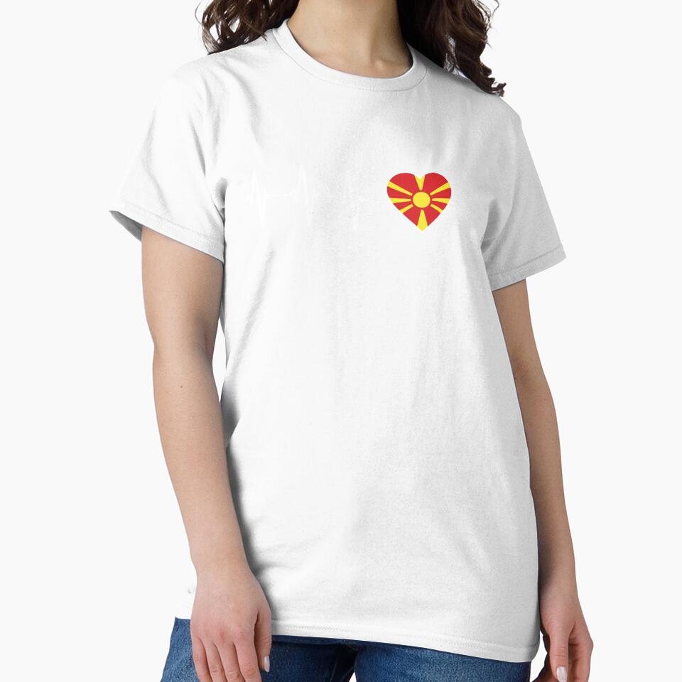 Macedonian Heartbeat I Love Macedonia Country Flag Heart Family by Eyes4