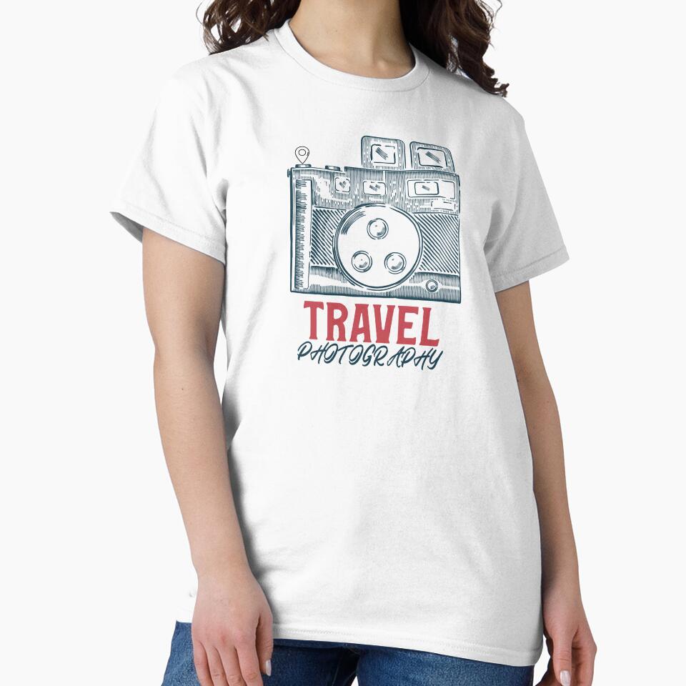 Travel Photography Camera Graphic by Bold & Brewed Unisex , , , Long Sleeve Tee