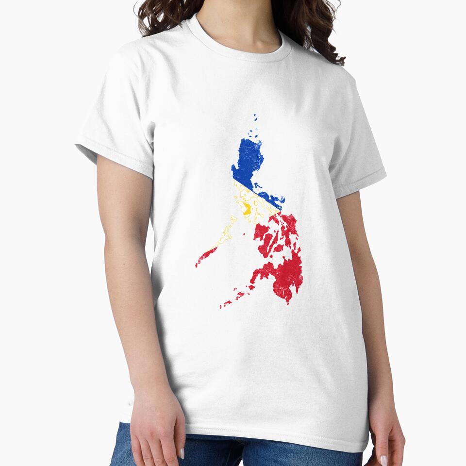 Philippines Flag Map tshirt distressed vintage by farhanhafeez