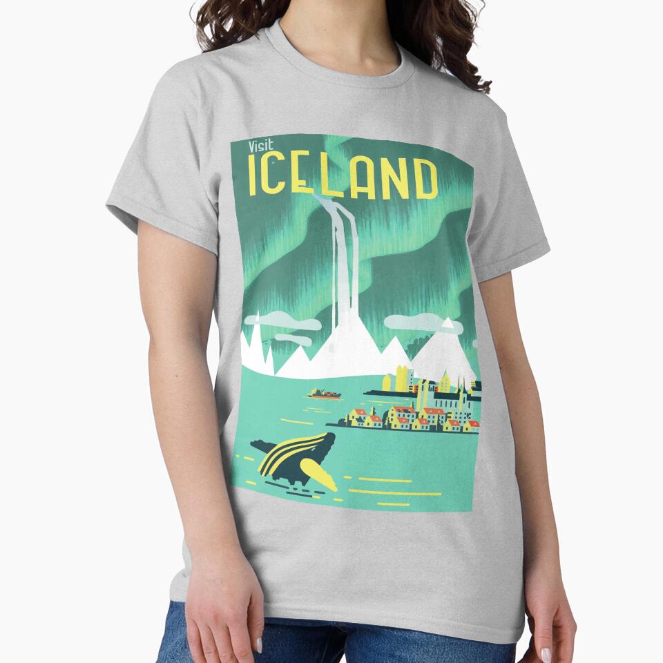 VINTAGE ICELAND TRAVEL Poster, Visit Iceland Travel Art Poster or Canvas Print, Vintage Travel Posters by 12thStFactory