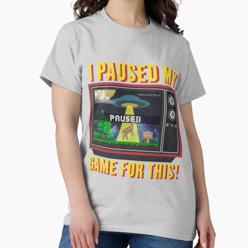 I Paused My Game For This Gaming Addict Design by Robbo's Tees Designs Unisex , , , Long Sleeve Tee