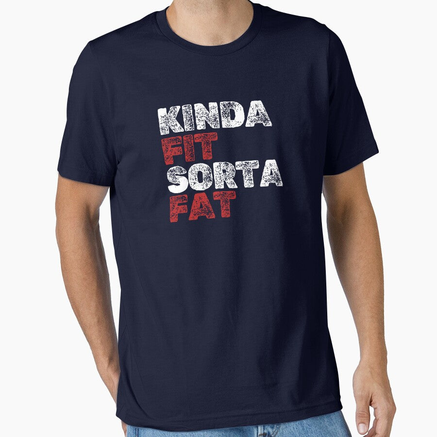 Kinda Fit. Sorta Fat. – Funny Relatable Fitness by The Firestarter Store Unisex , , , Long Sleeve Tee