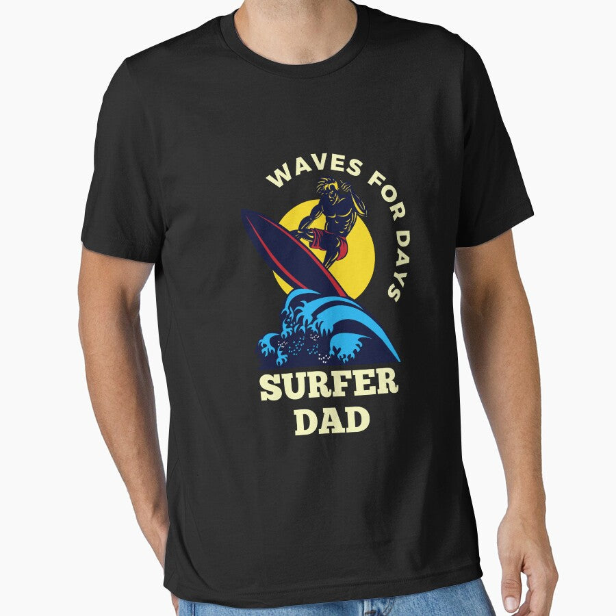 Surfer Dad Waves For Days by FrescoNat Unisex , , , Long Sleeve Tee