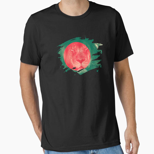Bangladesh Flag & African Lion Picture   Bangladeshi Pride T Shirt by ockshirts