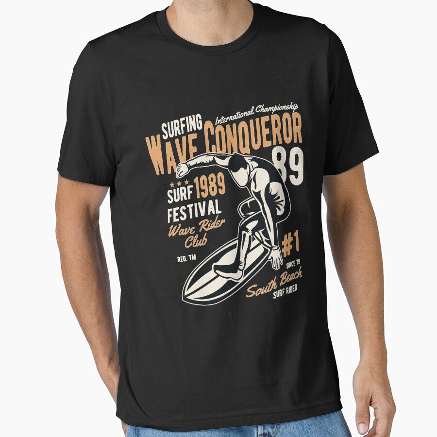 Surfing wave conqueror - Awesome Wave surfing lover Gift by Teenation9 Unisex , , , Long Sleeve Tee