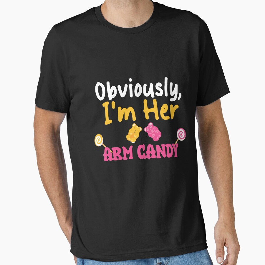 sarcastic saying, obviously, i'm her arm candy funny quote by TownDesigns Unisex , , , Long Sleeve Tee