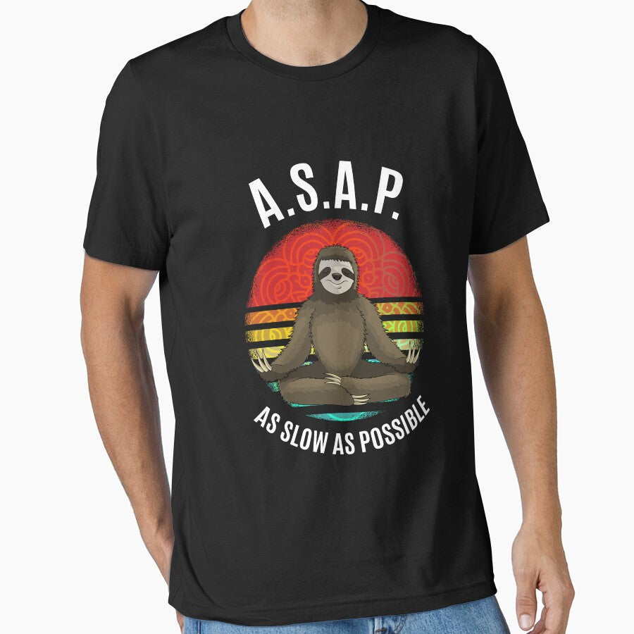 A.S.A.P. As Slow As Possible sloth Yoga by Ibu83 Unisex , , , Long Sleeve Tee