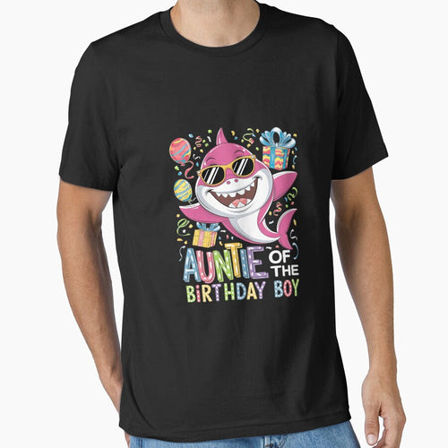 Auntie of the Birthday Boy Family Matching Party Shark by MythWoot