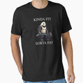 Kinda Fit Sorta Fat Gym Panda Weightlifting by raccoon2opossum Unisex , , , Long Sleeve Tee