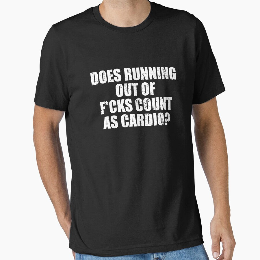 Does Running Out Of F cks Count As Cardio by kevzadevinca Unisex , , , Long Sleeve Tee