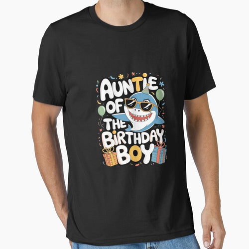 Auntie of the Birthday Boy Family Matching Party Shark 6 by MythWoot