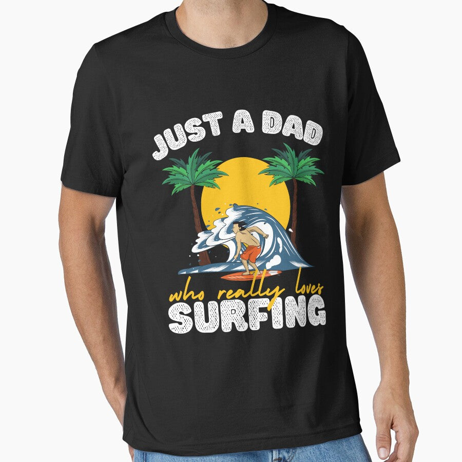 Just a Dad Who Loves Surfing by to-esu Unisex , , , Long Sleeve Tee