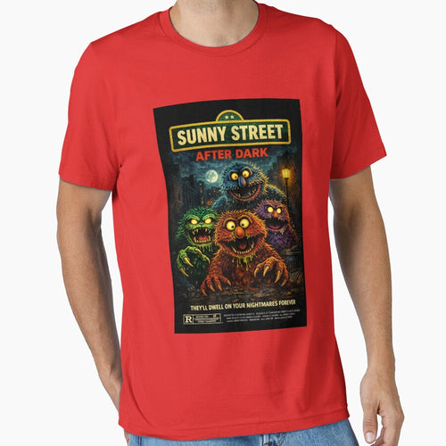 After Dark on Sunny Street Retro Horror Monster Parody Movie Poster by GhostDawgs