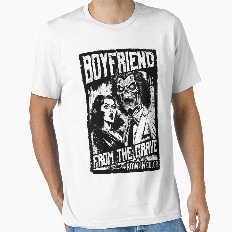 Retro Horror Movie Poster Funny Zombie Boyfriend Halloween by GrandeDuc