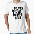Pilates Is My Happy Hour Funny Pilates Workout Lovers by desimino Unisex , , , Long Sleeve Tee