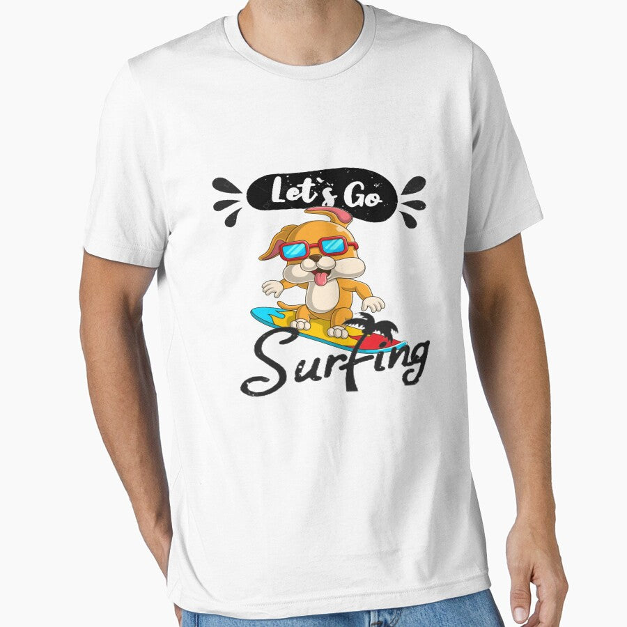 let's go surfing dog cartoon. by Arts-empire Unisex , , , Long Sleeve Tee