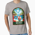 Bahamas Vintage Travel Illustration by HomeLivingCo Unisex , , , Long Sleeve Tee