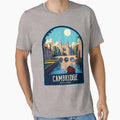 Cambridge Vintage Travel Illustration by HomeLivingCo Unisex , , , Long Sleeve Tee