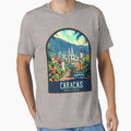 Caracas Vintage Travel Illustration by HomeLivingCo Unisex , , , Long Sleeve Tee