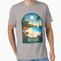 Barbados Vintage Travel Illustration by HomeLivingCo Unisex , , , Long Sleeve Tee