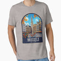 Brussels Vintage Travel Illustration by HomeLivingCo Unisex , , , Long Sleeve Tee