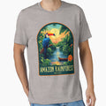 Amazon Rainforest Vintage Travel Illustration by HomeLivingCo Unisex , , , Long Sleeve Tee
