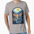 Annecy Vintage Travel Illustration by HomeLivingCo Unisex , , , Long Sleeve Tee