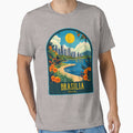 Brasília Vintage Travel Illustration by HomeLivingCo Unisex , , , Long Sleeve Tee