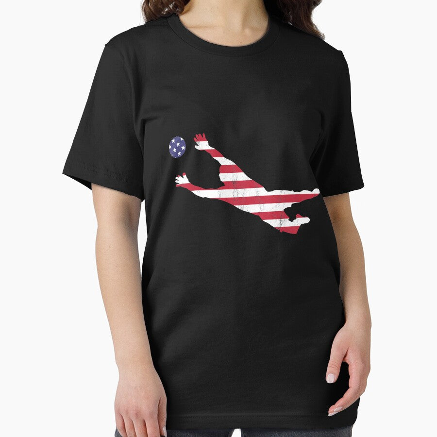 Us National Team Diving Save American Flag Goal Keeper Print by noirty