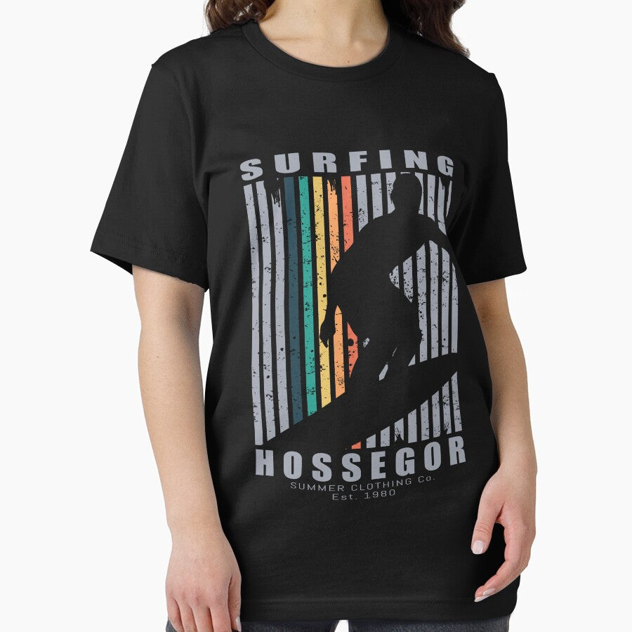 Hossegor Surfing Beach Retro Surfing by JasKei-Designs Unisex , , , Long Sleeve Tee