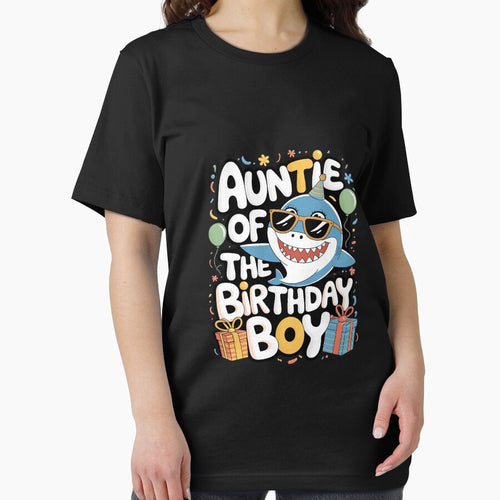 Auntie of the Birthday Boy Family Matching Party Shark 6 by MythWoot