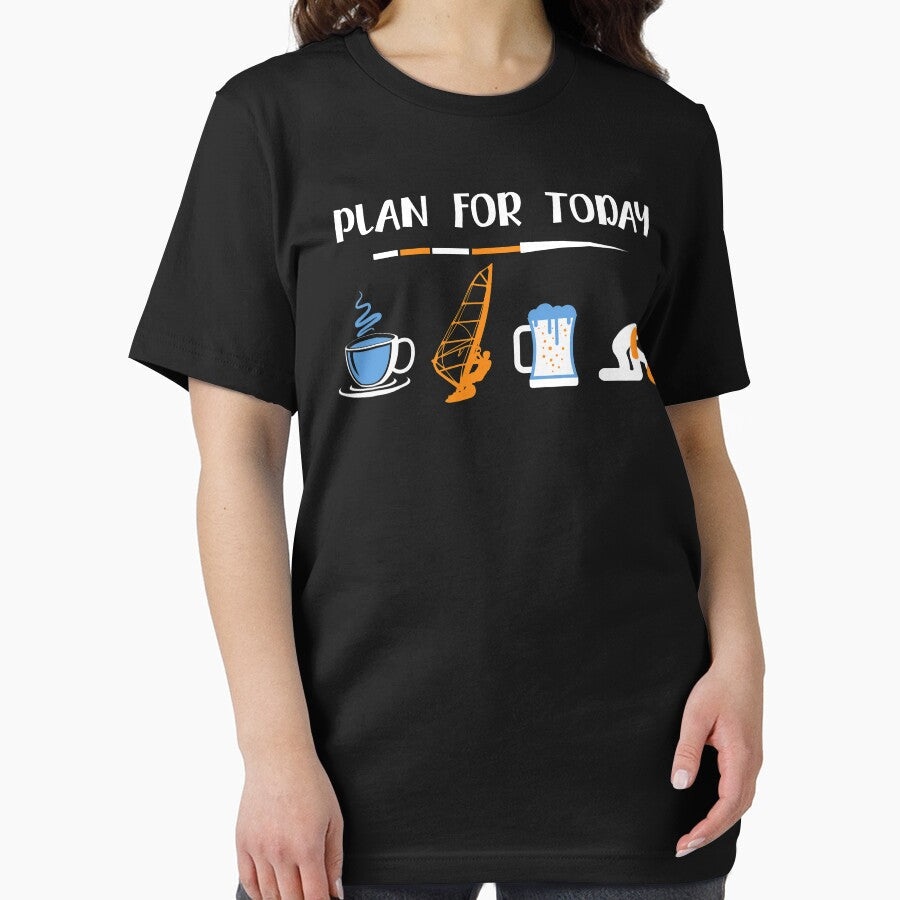 Surfing t shirt for men plan for today by Jeny Lisa Unisex , , , Long Sleeve Tee
