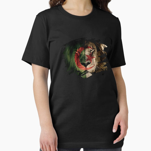 Algeria Flag & African Lion Picture   Algerian Pride T Shirt by ockshirts