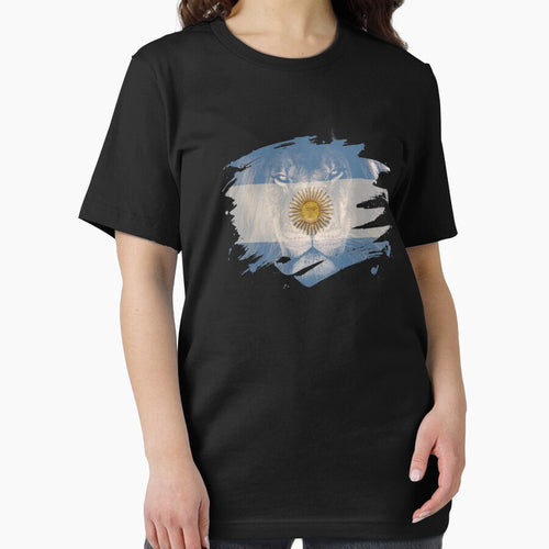 Argentina Flag & African Lion Picture   Argentine Pride T Shirt by ockshirts