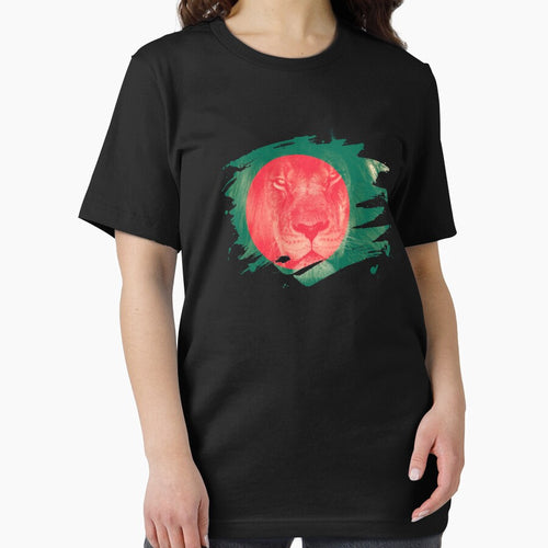 Bangladesh Flag & African Lion Picture   Bangladeshi Pride T Shirt by ockshirts