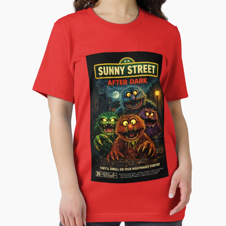After Dark on Sunny Street Retro Horror Monster Parody Movie Poster by GhostDawgs
