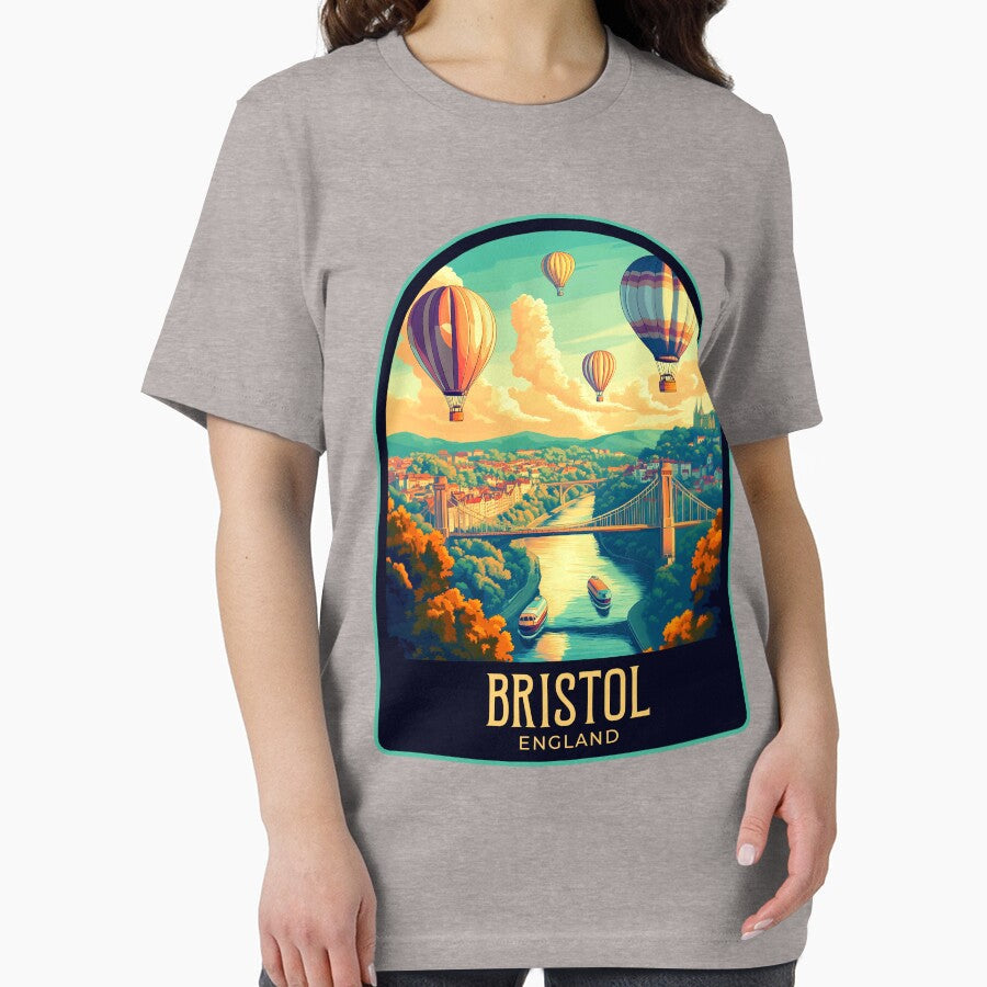Bristol Vintage Travel Illustration by HomeLivingCo Unisex , , , Long Sleeve Tee