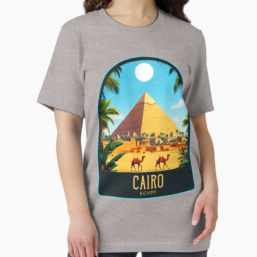 Cairo Vintage Travel Illustration by HomeLivingCo Unisex , , , Long Sleeve Tee