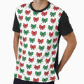 Cute Christmas Bow & Star Pattern – Red & Green Festive Holiday Design by The High Hippo