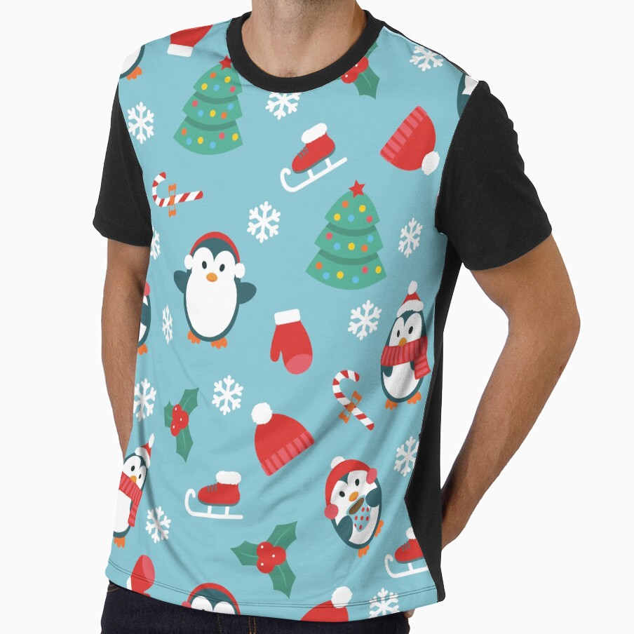 Cute Christmas Seamless Pattern - Festive Penguins & Holiday Elements by rdxart