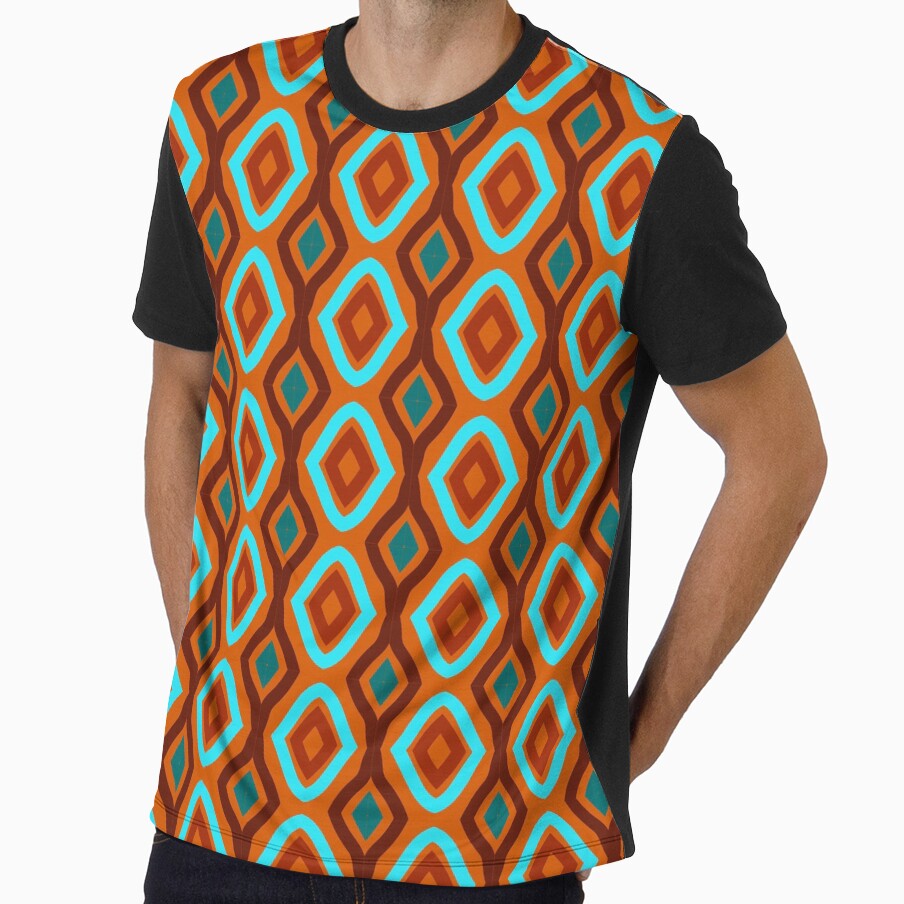 Ethnic Retro Diamond Pattern Print by aprilsims Unisex , , , Long Sleeve Tee