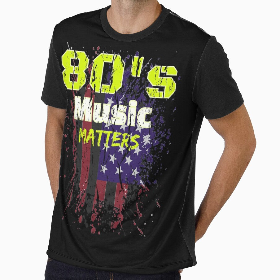80's Music Matters USA Flag by alyedel Unisex , , , Long Sleeve Tee
