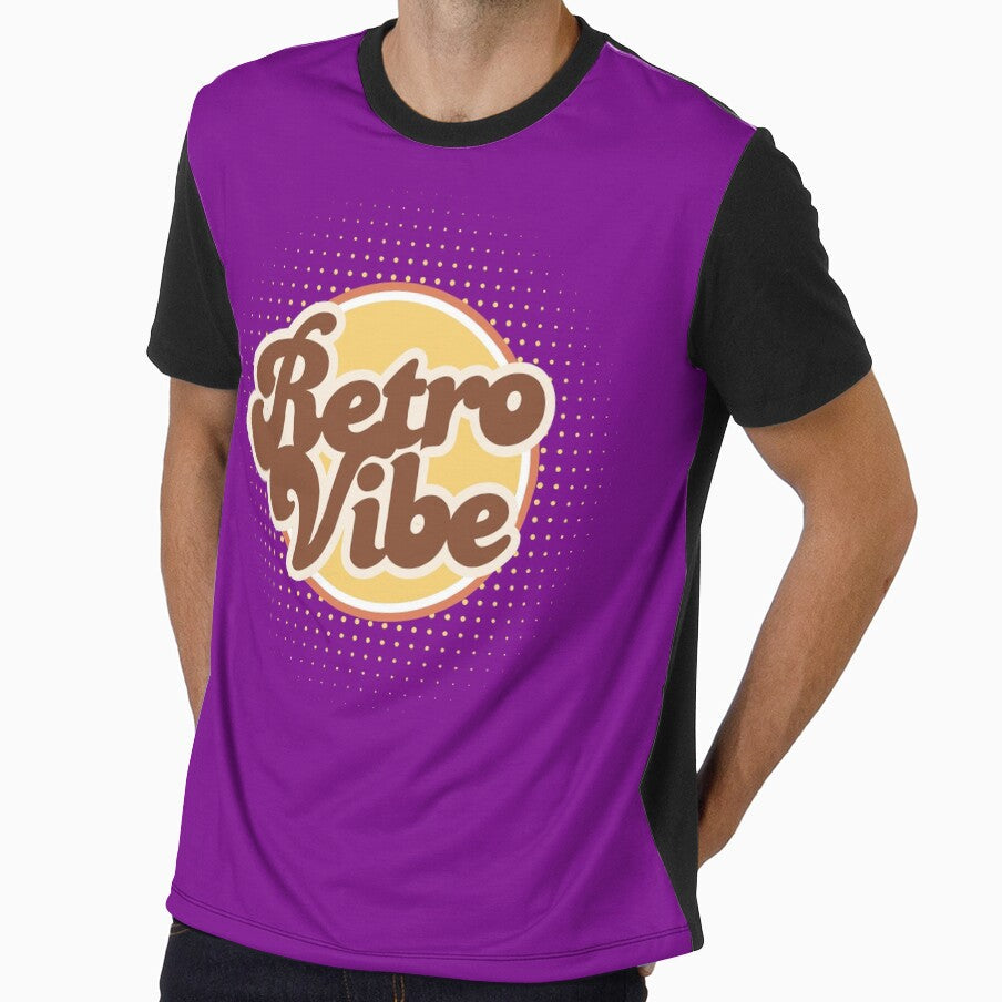 Retro Vibe – Bold Purple Retro Typography Design by Panoramax Unisex , , , Long Sleeve Tee