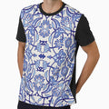 Retro Blue and White Tile Pattern by Violet Grant Unisex , , , Long Sleeve Tee