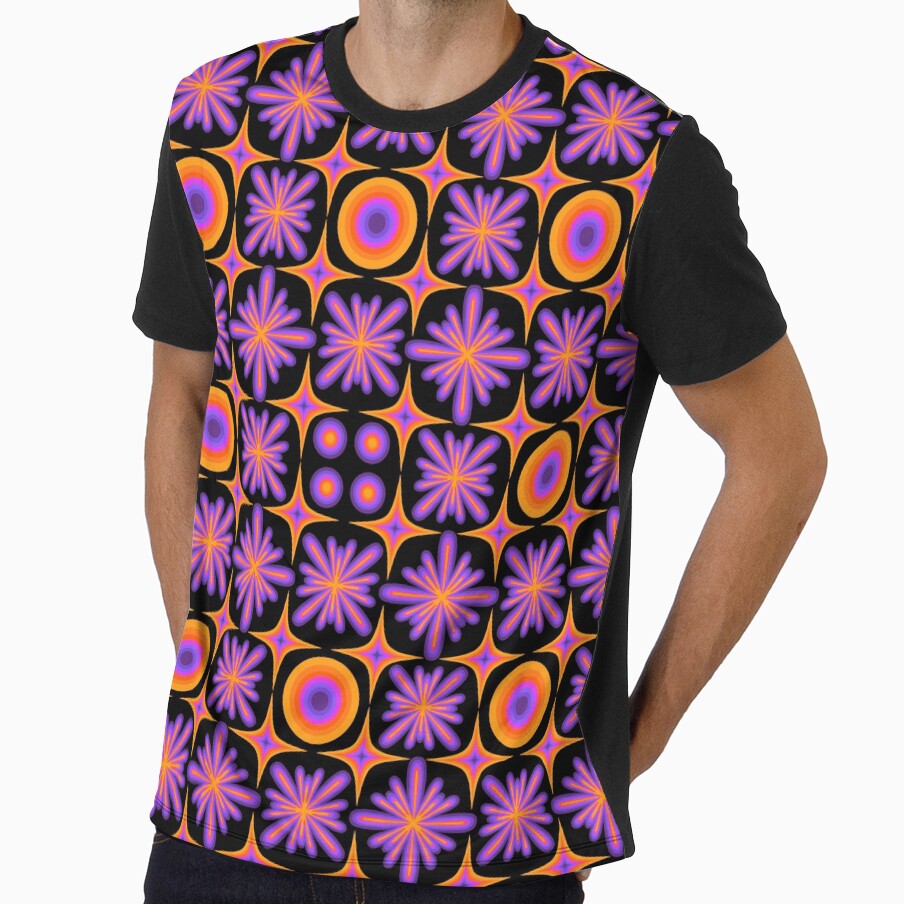Retro Dream - orange and purple by TheGuidedPixie Unisex , , , Long Sleeve Tee