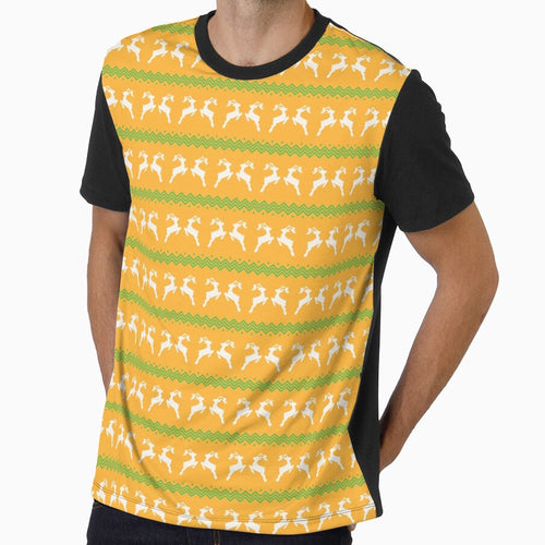 Artistic Yellow Reindeer Happy Holiday Christmas Pattern    - Best Gifts For Mom by RoyalStarsPatts