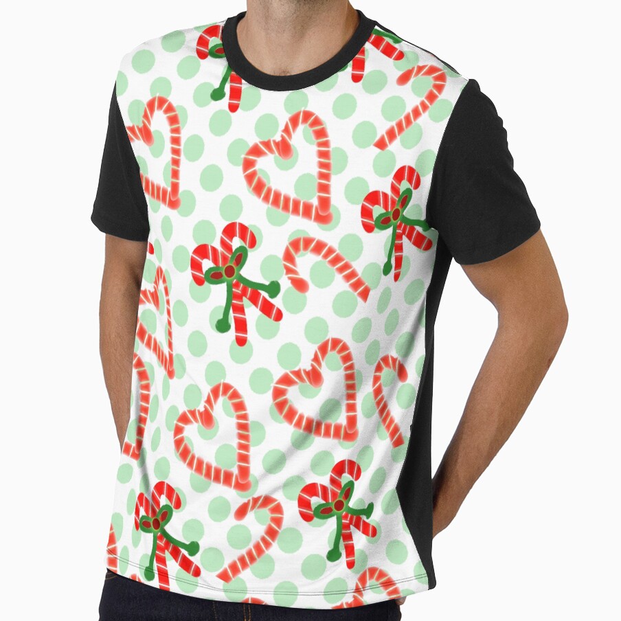 Cute Candy Cane Heart Christmas Pattern by HopeAndHustle